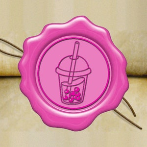 BOBA BUBBLE TEA Wax Seal Stamp / Cafe / Drink / Coffee / Pearl Milk Tea / Black Pearl Tea / Gift Box Set (ref : N)