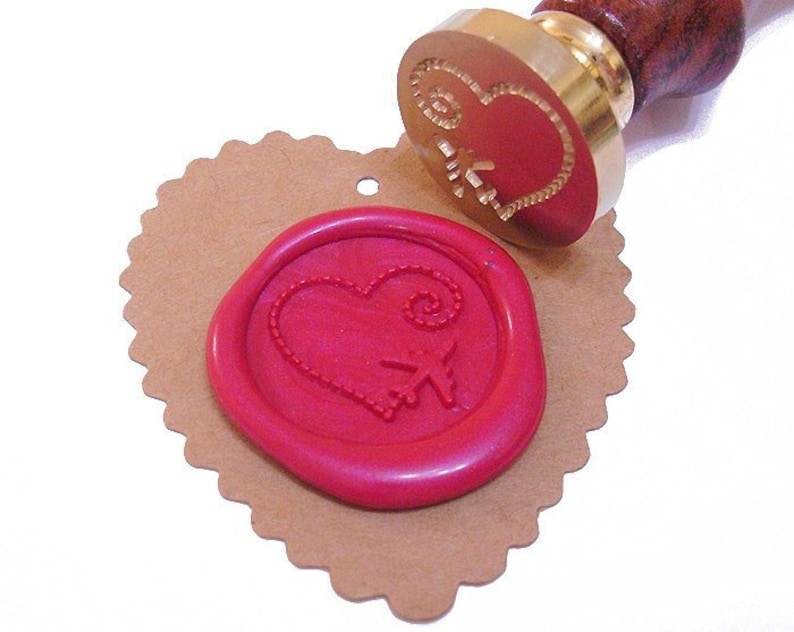 I LOVE TRAVEL Wax Seal Stamp  Wedding Invite  Birthday Party Invitation  Envelope Letter Seal  Starter Kit  Gift Packing  Box Set