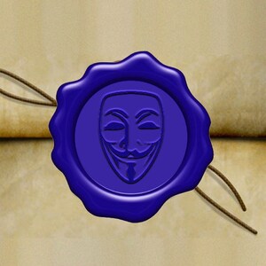 ANONYMOUS MASK Wax Seal Stamp / Wedding Invitation / Birthday Party / Envelope Letter Stamp / Gift Box Set (ref : M)