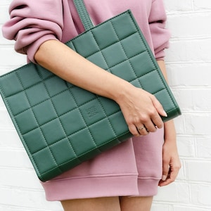 Laptop Bag 15 Inch Vegan Leather Laptop Bag Women Laptop Tote Bag Zipper Green Computer Bag Work Handbag Slim MacBook Bag Portfolio Bag Etsy