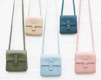 Small crossbody bag women Vegan leather cross body phone purse Square mini handbag