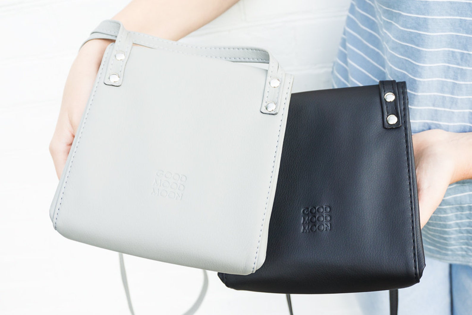 Grey Crossbody Purse Small Vegan Bag Grey Purse Small Etsy