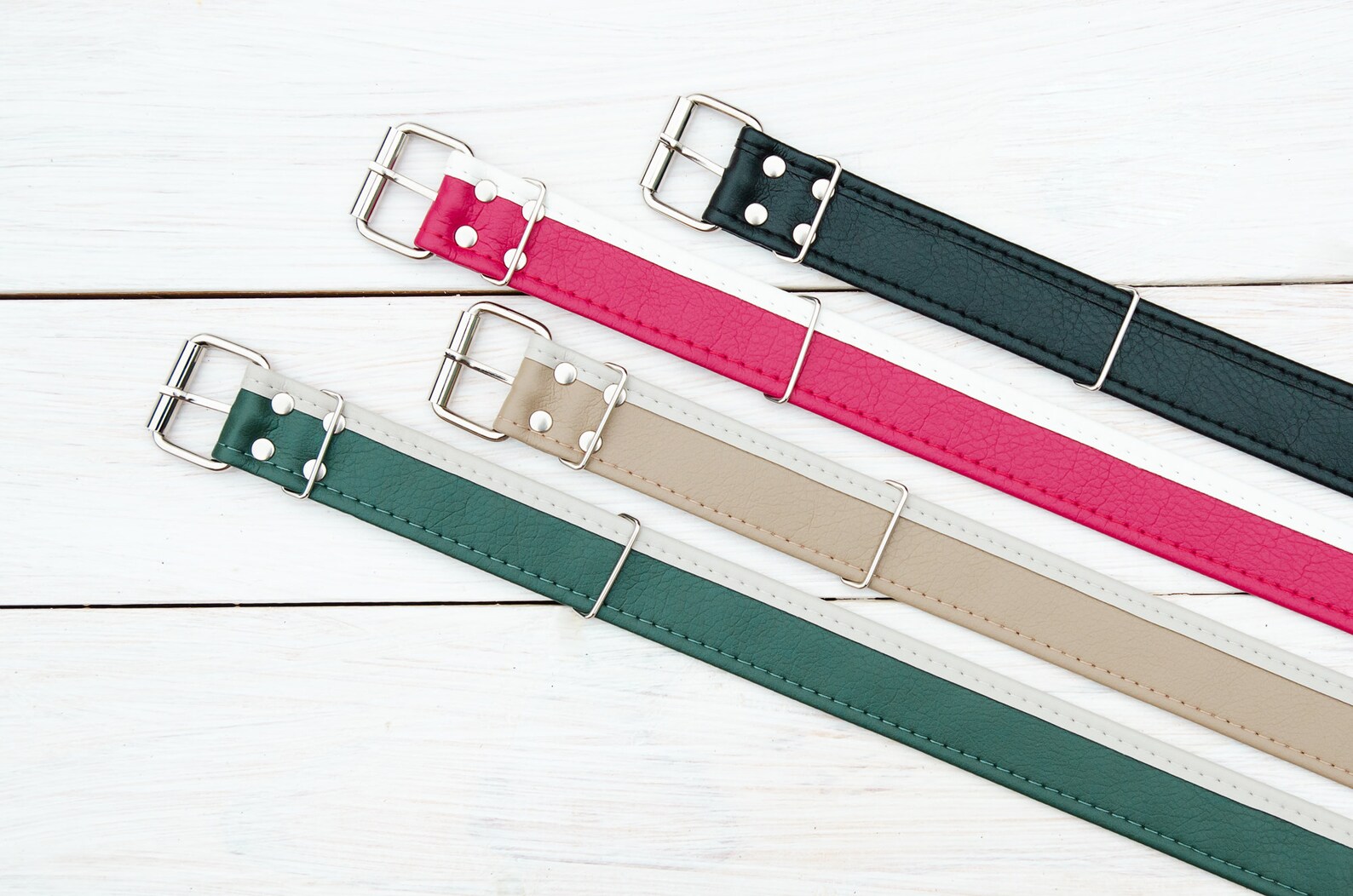 Black Vegan Leather Belt with Printed Flame Design