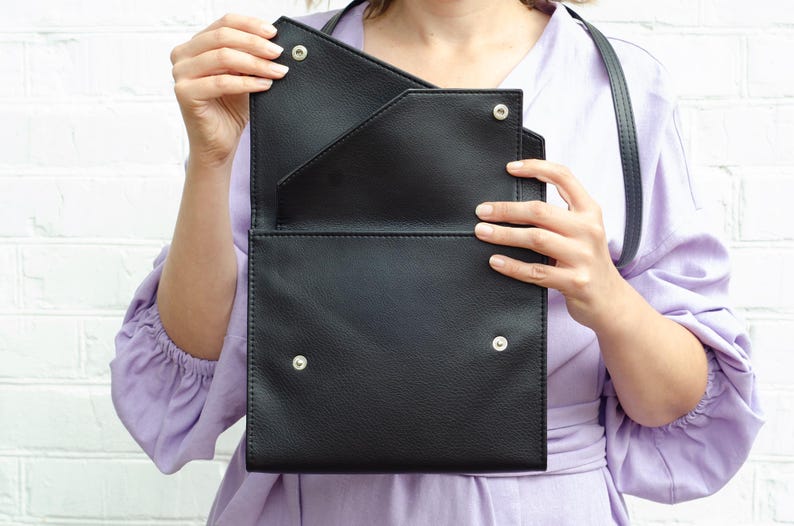 Small crossbody bag Vegan leather bag women Yellow crossbody purse Geometric purse with flap image 11
