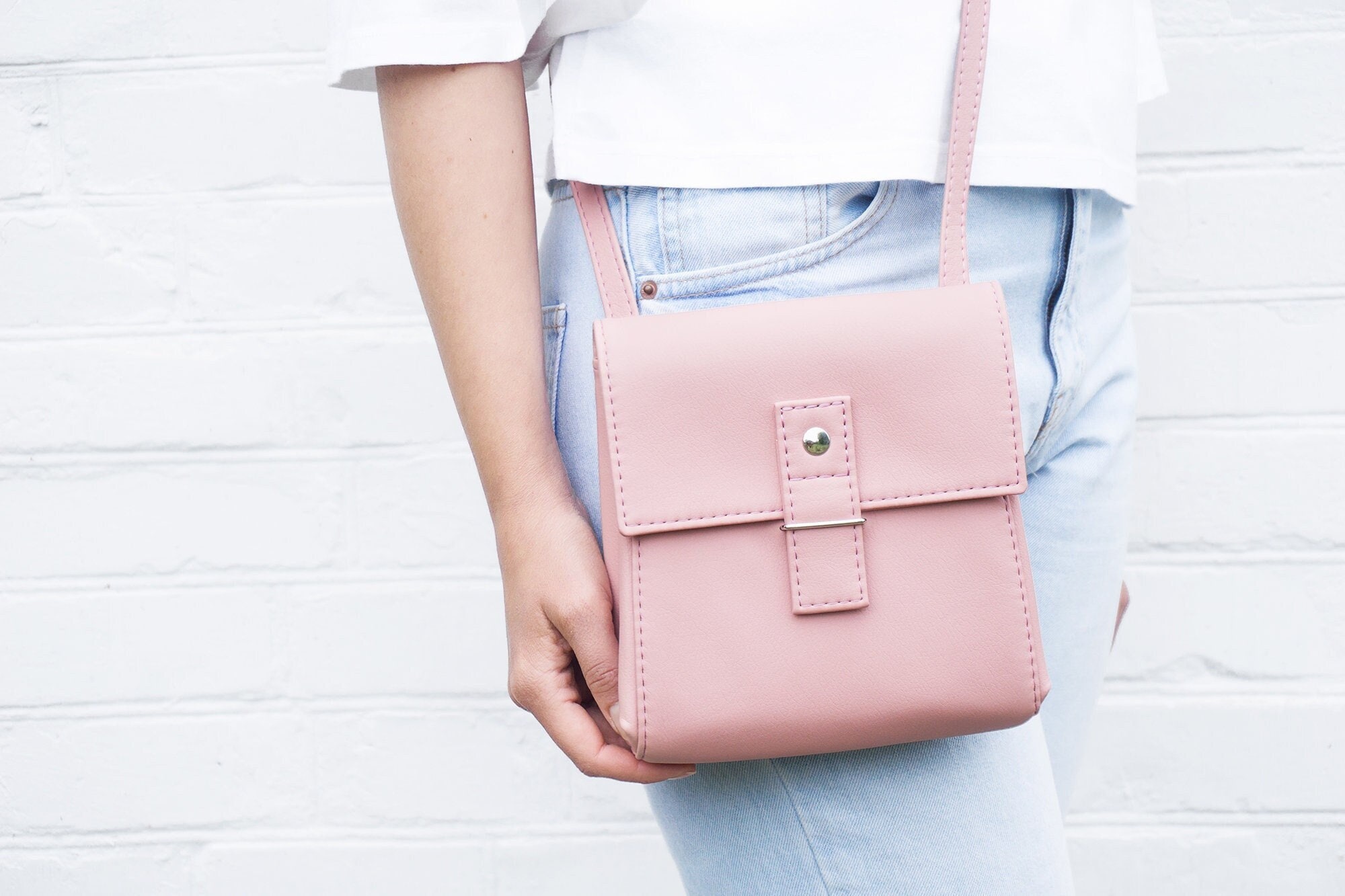 Kate Spade Pink Leather Foldover Crossbody Bag With Chain Handle, $213, Asos