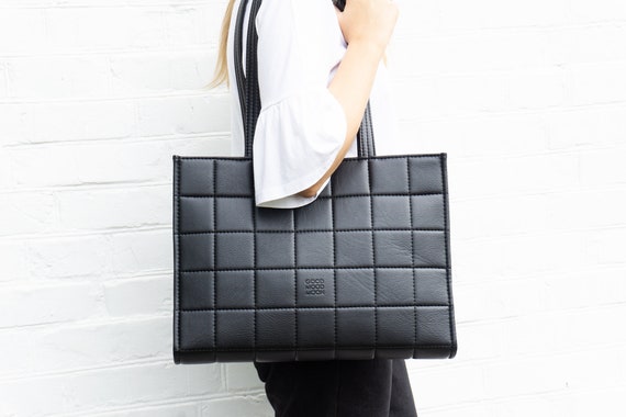 Extra Large Leather Tote, Laptop Bag Black, Leather Laptop Tote