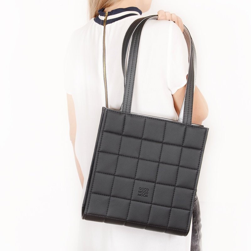 quilted leather tote
