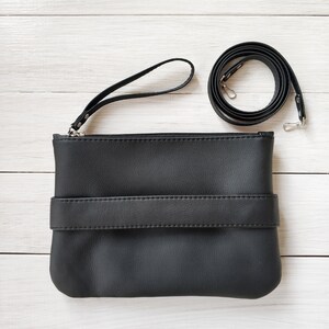 VEGAN LEATHER ZIP TOP CLUTCH SLAVE TO THE RHYTHM