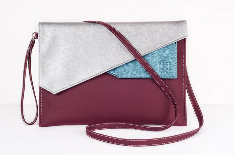 Envelope purse Crossbody iPad purse Burgundy clutch bag Vegan Etsy