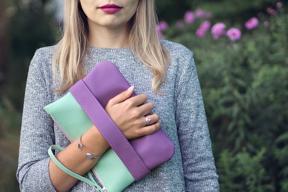 Wristlet Clutch Purse: Abstract Watercolor Touch — MuXu Creations - Slow  Fashion Brand - Sustainable and Upcycled Accessories