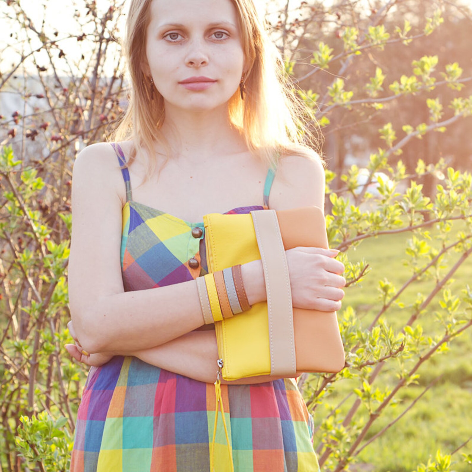 Orange Clutch Bag Yellow Crossbody Bag Women Vegan Leather - Etsy