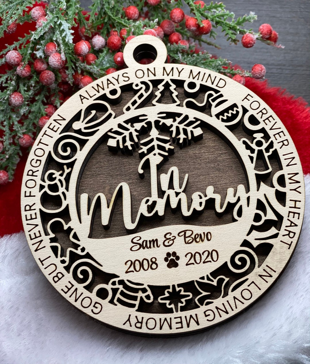 Ornament Pet Memorial in Memory of Cat Dog Fur Baby Personalized ...