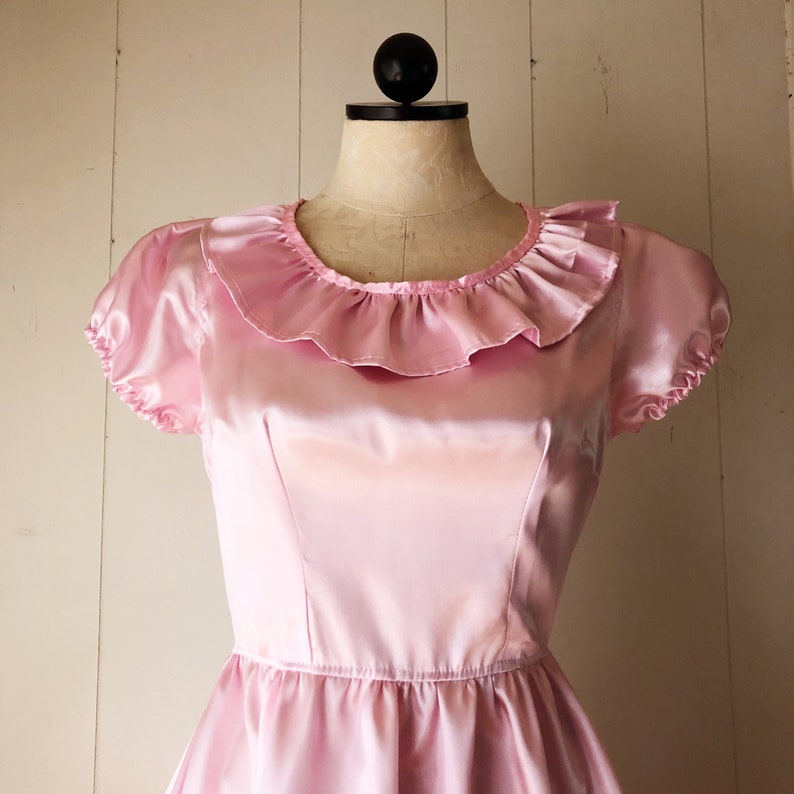Satin Square Dance Dress White Babydoll Etsy