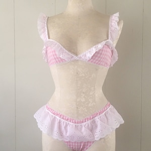 Farmers Daughter Set- vintage style gingham ruffled bikini