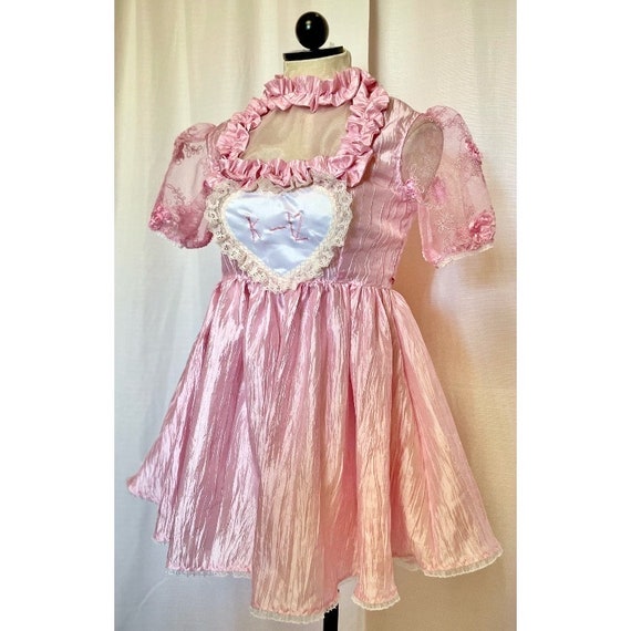 The Melanie Dress- Pink Crinkled Taffeta Babydoll Dress