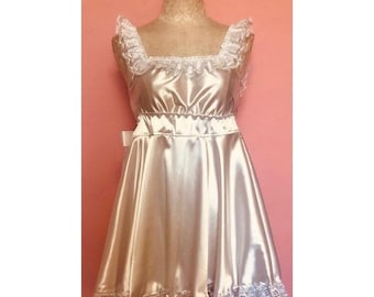 The Dolly Dress in White Satin