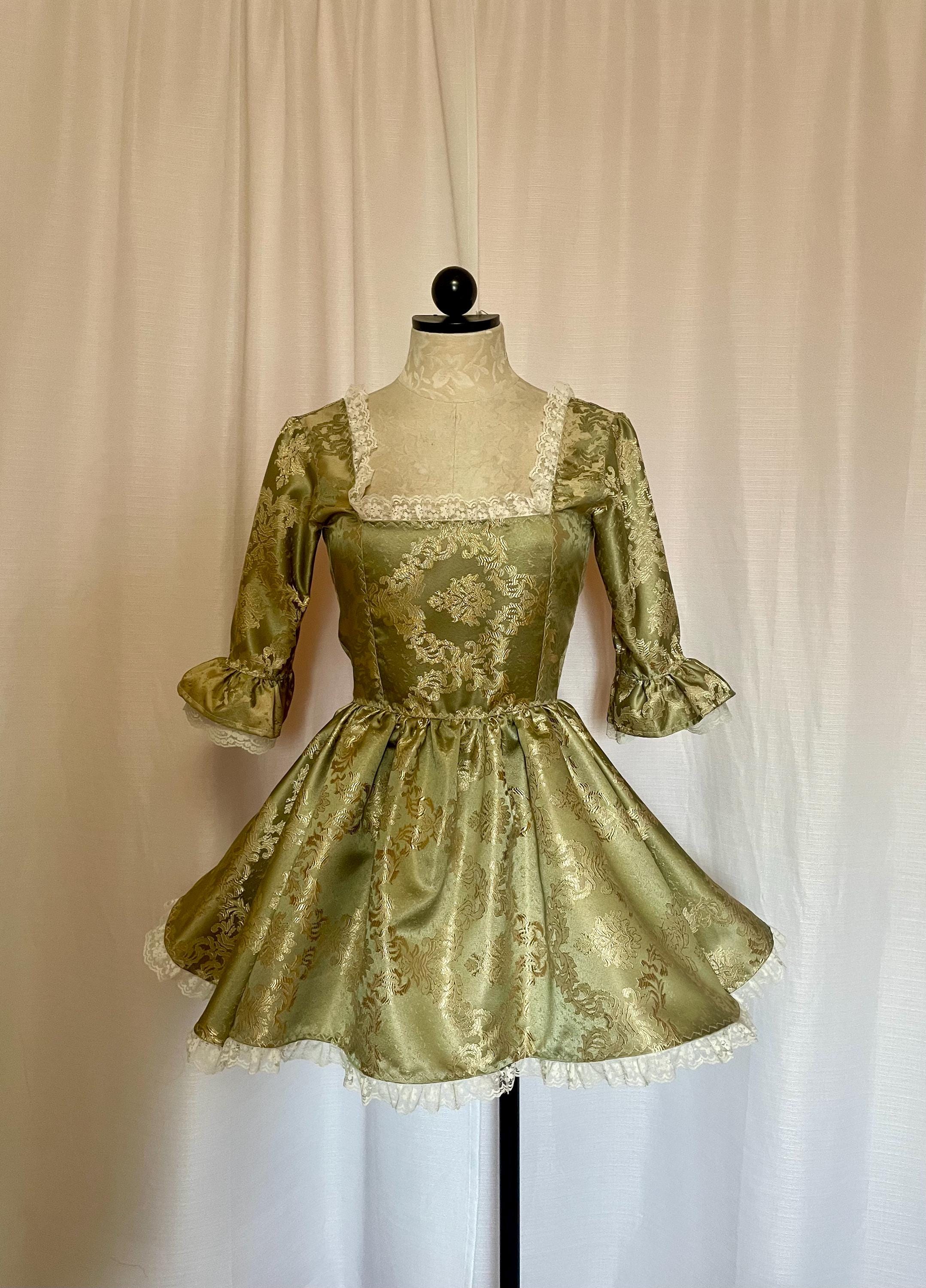 knee length dresses for ladies Marie Antoinette Dress, Blue French Revolution dress, Pale blue Georgi   TwirlingDresses