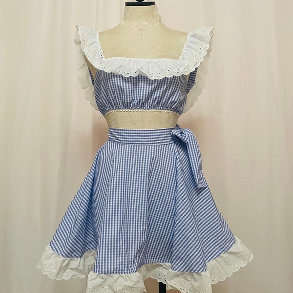 Dolly Set- gingham crop top and matching skirt