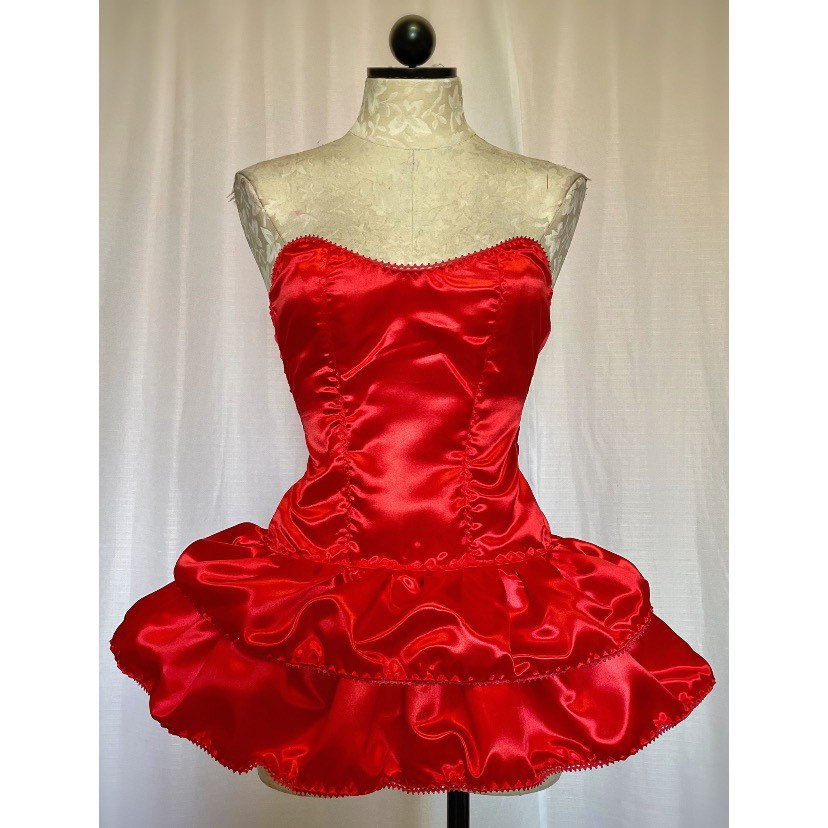 mima perfect blue red dress 【Partially Ready For Ship】DokiDoki-R Anime Perfect Blue Cosplay Kirigoe Mima Costume Strapless Red Dress, Costume Only-S-Order Processing Time Refer