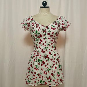 The Lolita Dress in Cherry- 90s off shoulder mini dress