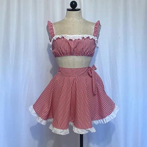 Dolly Set- Gingham Crop Top and Matching Skirt - Etsy