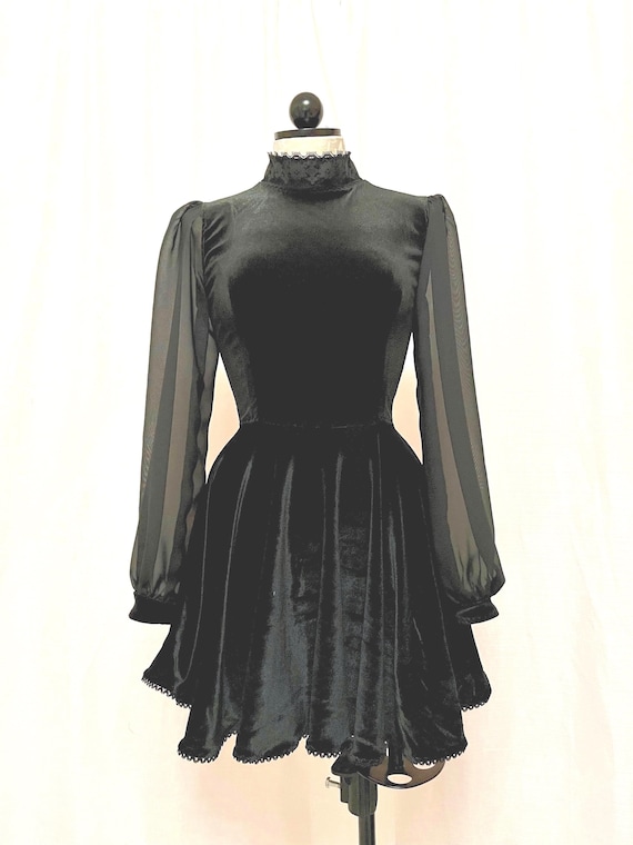 The Kalie Dress- Velvet long sleeve ice skater dress