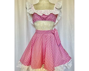 Dolly Set- gingham crop top and matching skirt