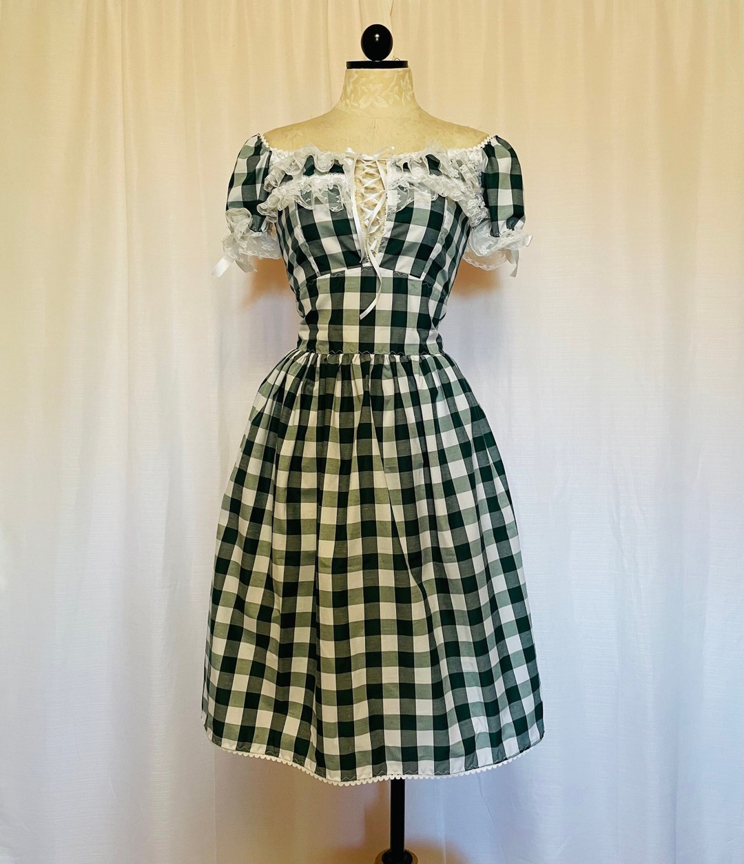 WINNIE EMB. GINGHAM OVERLAY DRESS