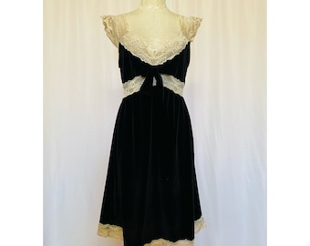 The Sydney Dress- Stretch Velvet and lace midi length Dress