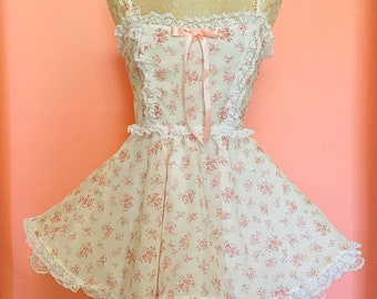 Nikki Dress- silk cotton floral circle skirt babydoll