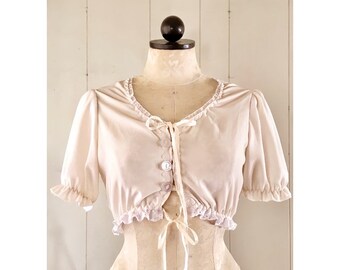 Peasant Blouse- vintage style cottage crop top