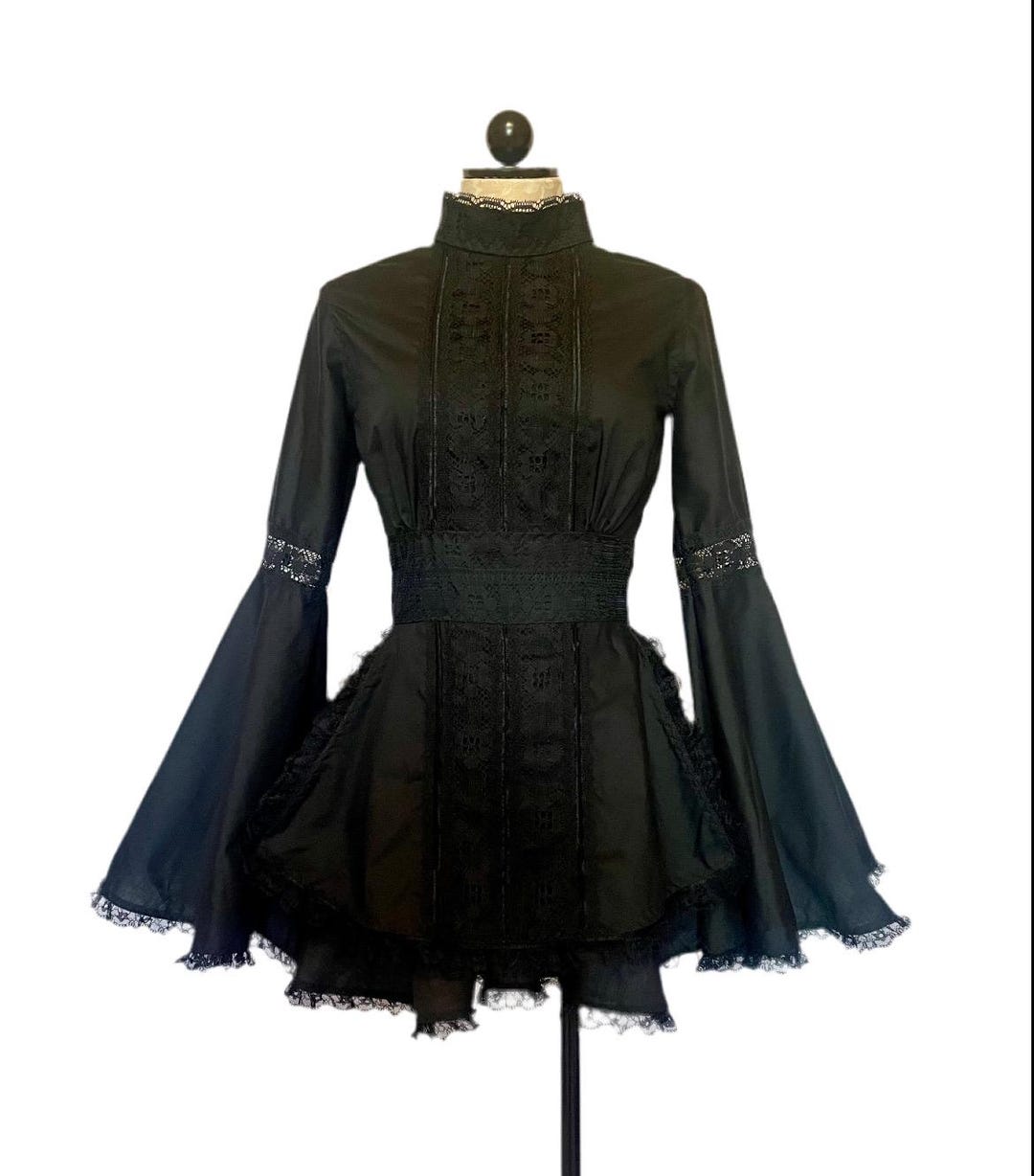 The Lulu Dress with Bell Sleeves- Victorian style babydoll with lace detailing