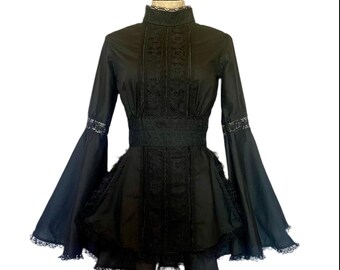 The Lulu Dress with Bell Sleeves- Victorian style babydoll with lace detailing