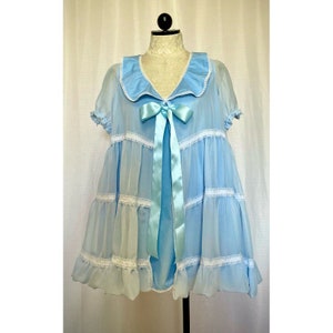 Lexi Babydoll in Blue- tiered ruffled 90s style dress
