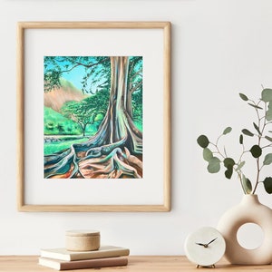 Jurassic Tree, Kaua’i Print, Botanical Rainbow Roots Art, Allertons, Hawaii Décor, Kauai Artist