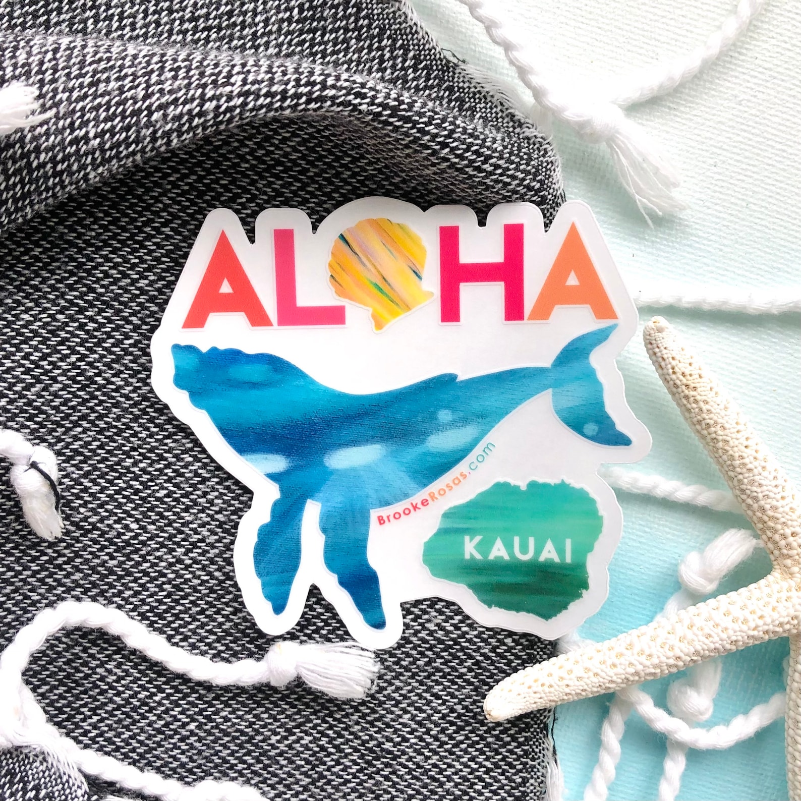Whale Kauai Sticker Kauai Souvenir Hawaii Sticker Water Etsy