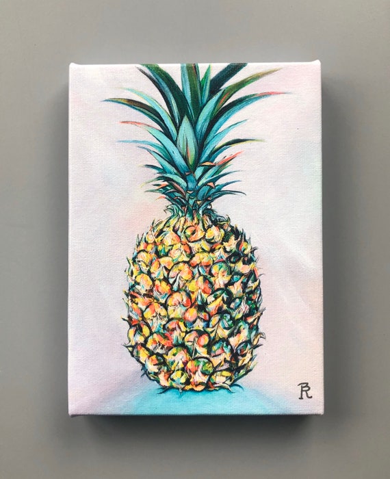 Pastel Pineapple Art Print, “aloha Fruit”, Tropical Ananas
