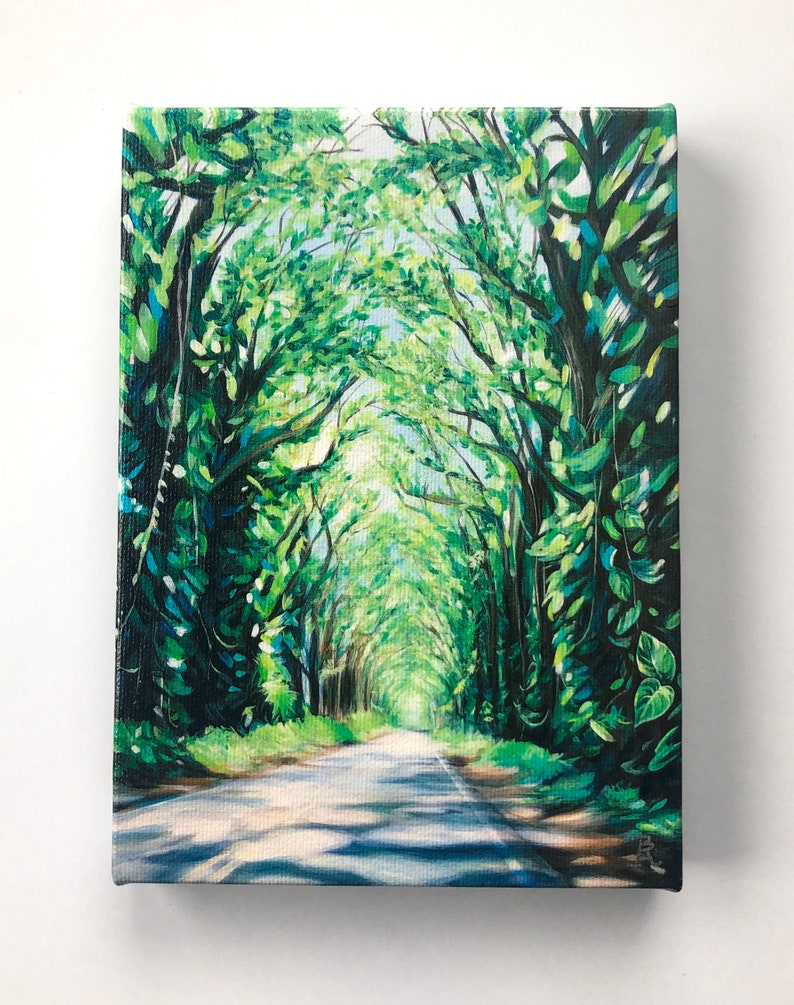 Kauai Tunnel Of Trees Painting Tree Tunnel Art Tree Tunnel Etsy