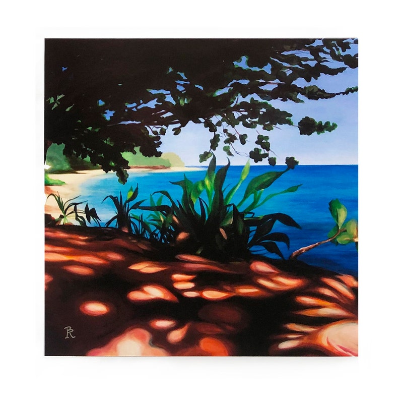 Anini Kauai Print Hanalei Art Northshore Kauai Kamani Tree Etsy