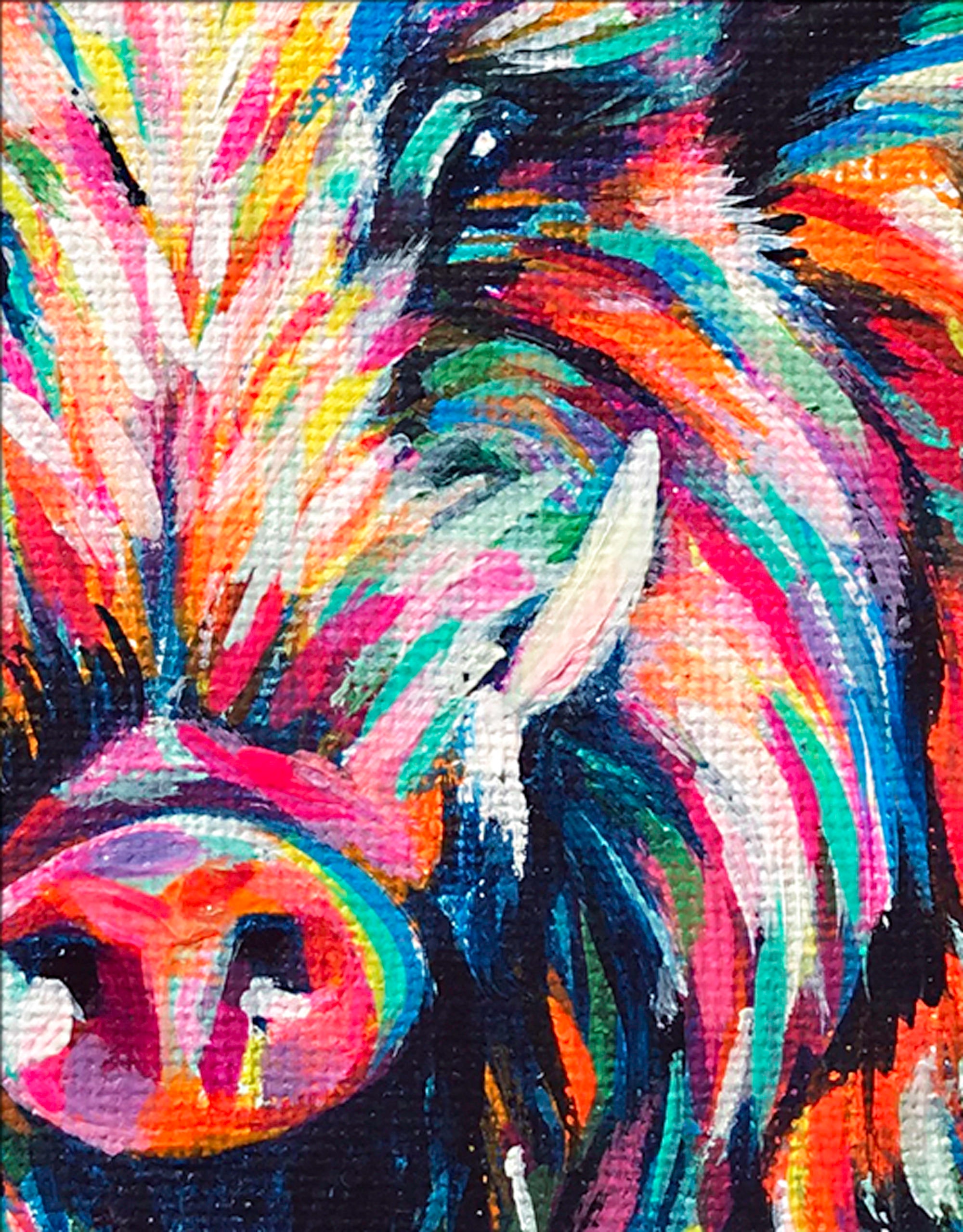 ハワイの豚の版画、イノシシのアート、カウアイ島の野生の豚の狩猟