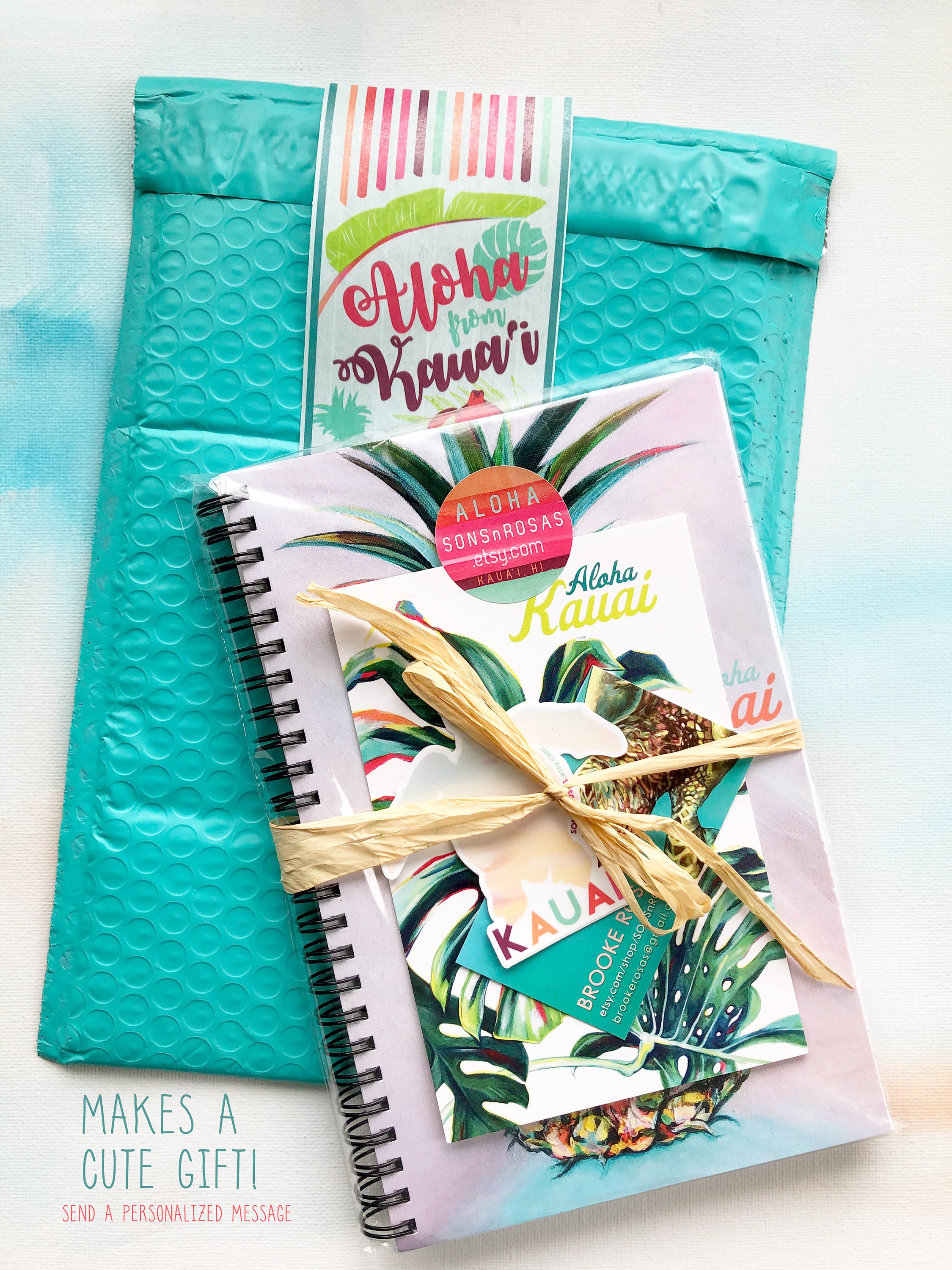 Aloha Kauai Notebook, Hawaii Theme Lined Journal, Notepad