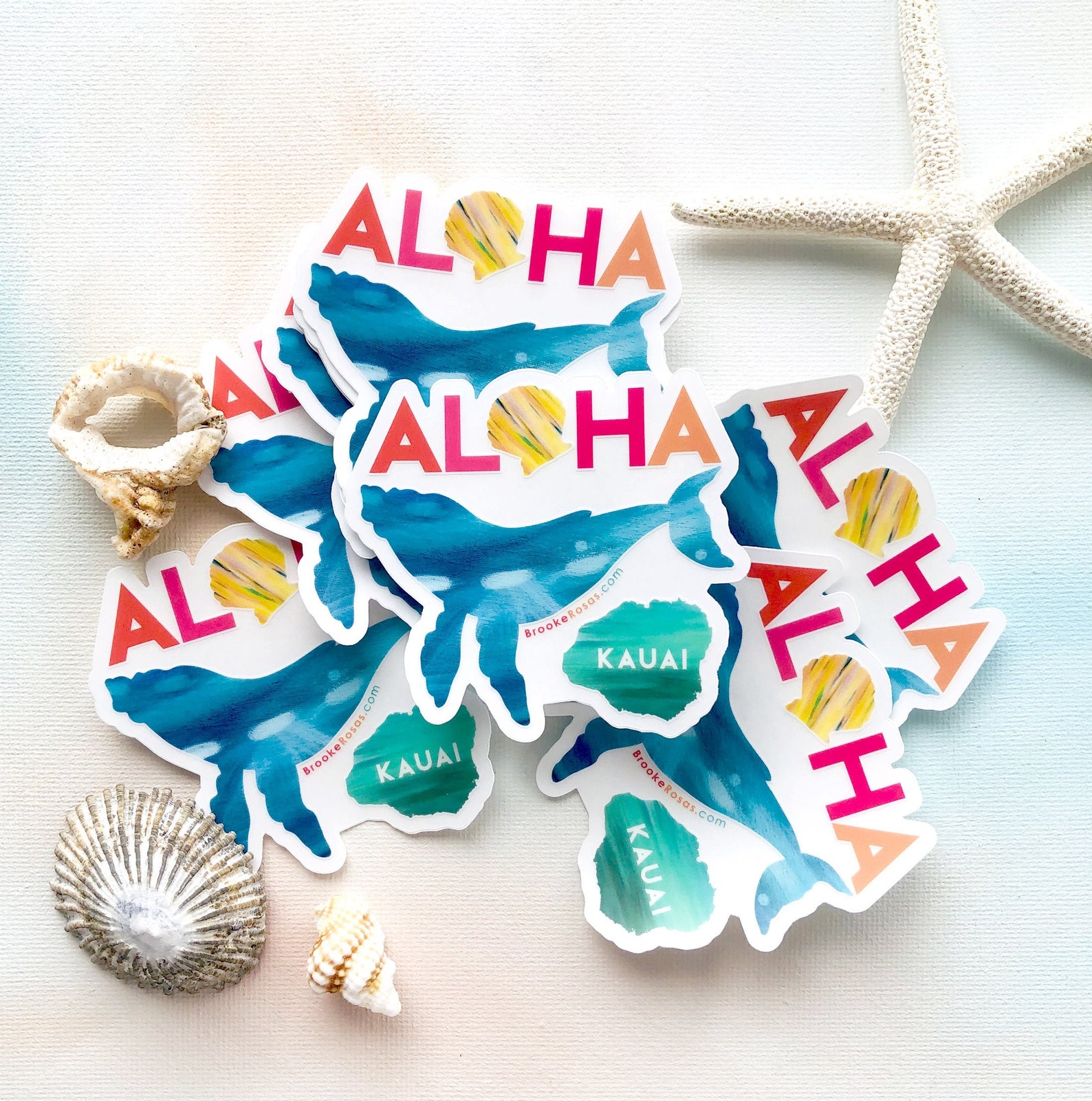 Whale Kauai Sticker Kauai Souvenir Hawaii Sticker Water Etsy