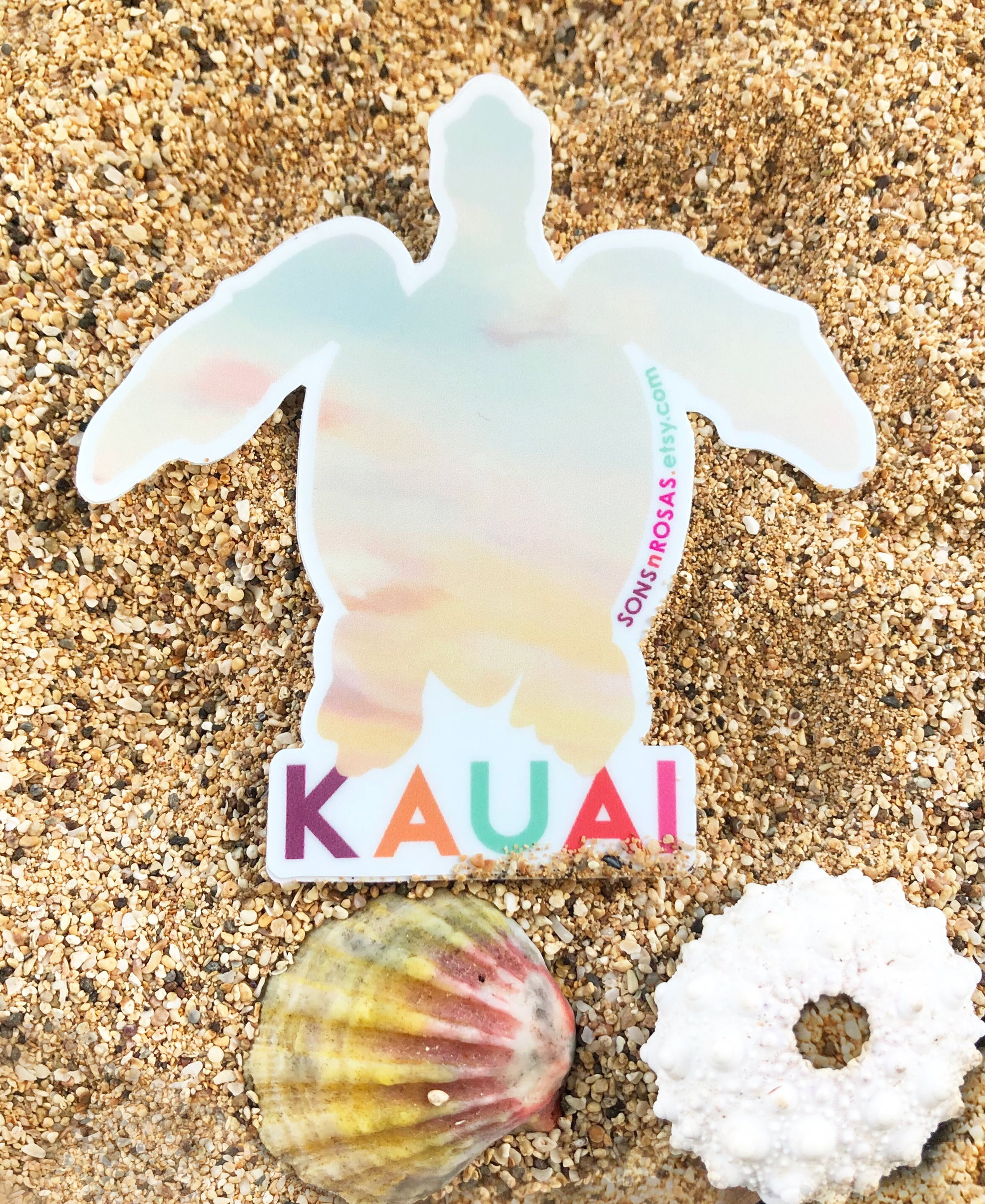 Kauai Honu Sticker Kauai Souvenir Hawaii Turtle Sticker Etsy