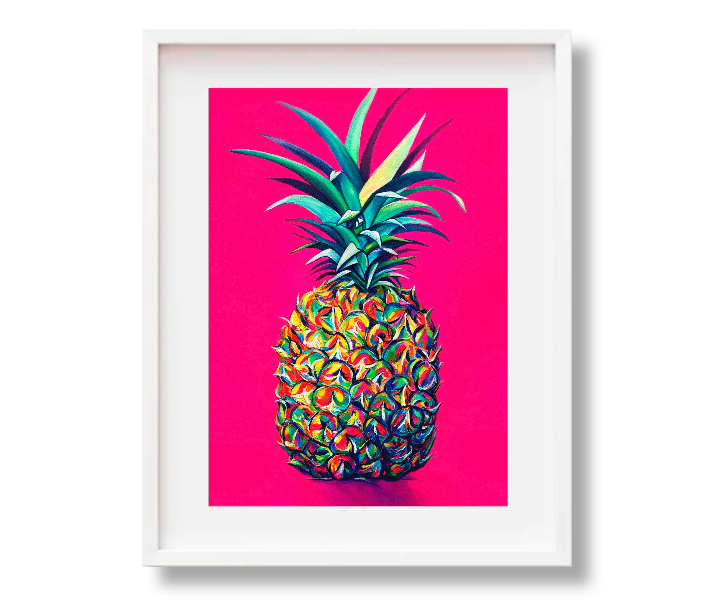 Society6 ケース Hawaiian Pineapple Pattern Tropical Watercol Pineapple on Pink Print, Pineapple Decor, Tropical Ananas