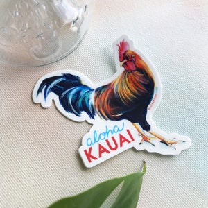 Sticker coq Kauai, souvenir de poulet, sticker Hawaï, sticker bouteille d'eau, petit cadeau