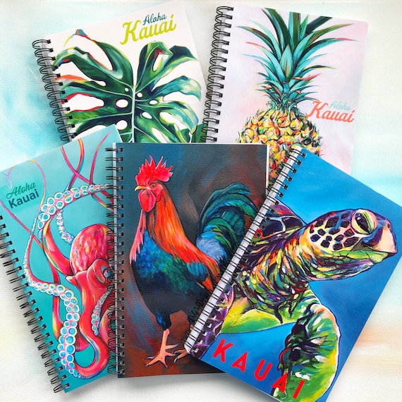 Aloha Kauai Notebook, Hawaii Theme Lined Journal, Notepad