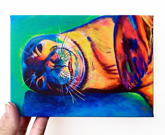 Hawaiian Monk Seal Art Print, Kauai Beach, Hawaii Wildlife - Etsy
