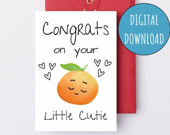 Herzlichen Glückwunsch zu Ihrer kleinen Süßen Druckbare Baby Shower Karte Geschlecht Neutral Digital Neue Baby Karte zur Baby Shower E-Card Neue Mama Schwangerschaft Karte