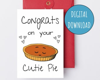 Congrats on Your Cutie Pie Printable Thanksgiving Baby Shower Card Gender Neutral Digital New Baby Card for Cutie Pie Baby Shower E-Card