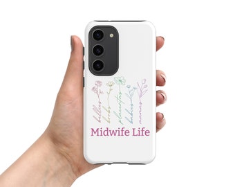 Thank You Gift For Midwife Midwife Samsung® Phone Case Rainbow Flowers Midwife Gift Midwife Life Tough case for Samsung®